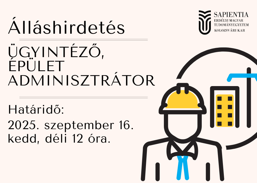 Álláshirdetés: ügyintéző – épület adminisztrátor 
