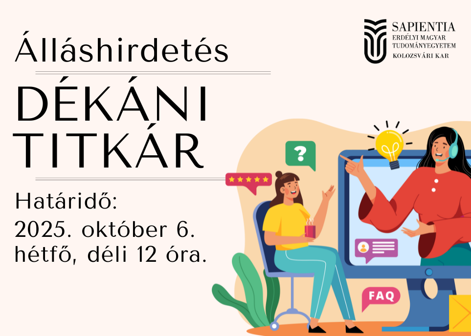 Álláshirdetés - Dékáni titkár