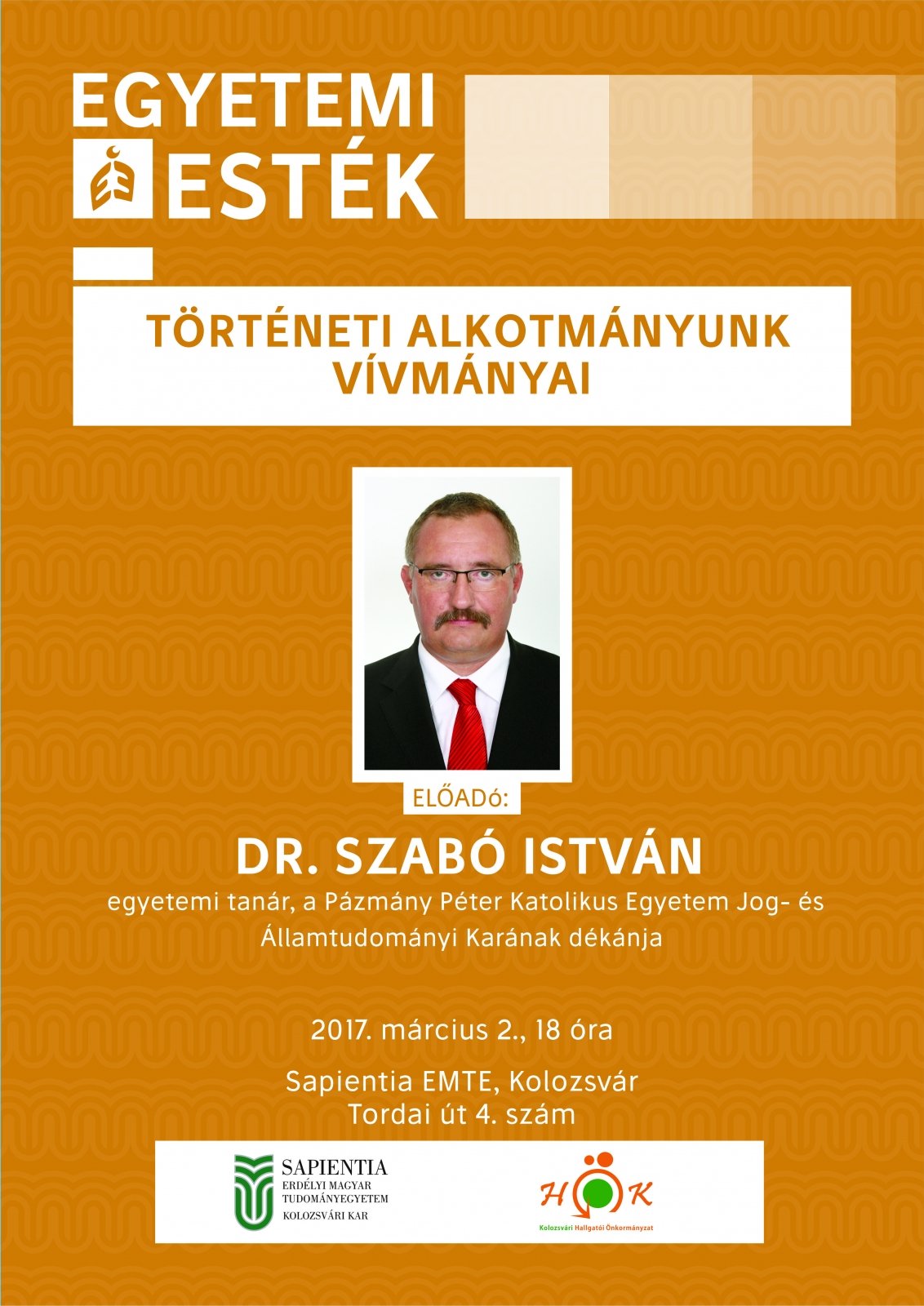 Egyetemi Estét szervez Jogtudományi Intézetünk