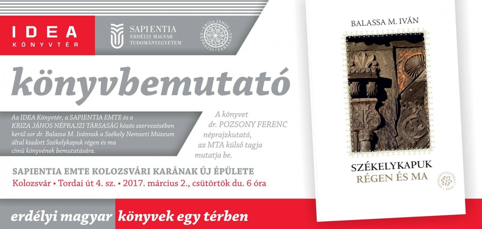 Könyvbemutatót tartunk a Sapientia EMTE Kolozsvári Karán!